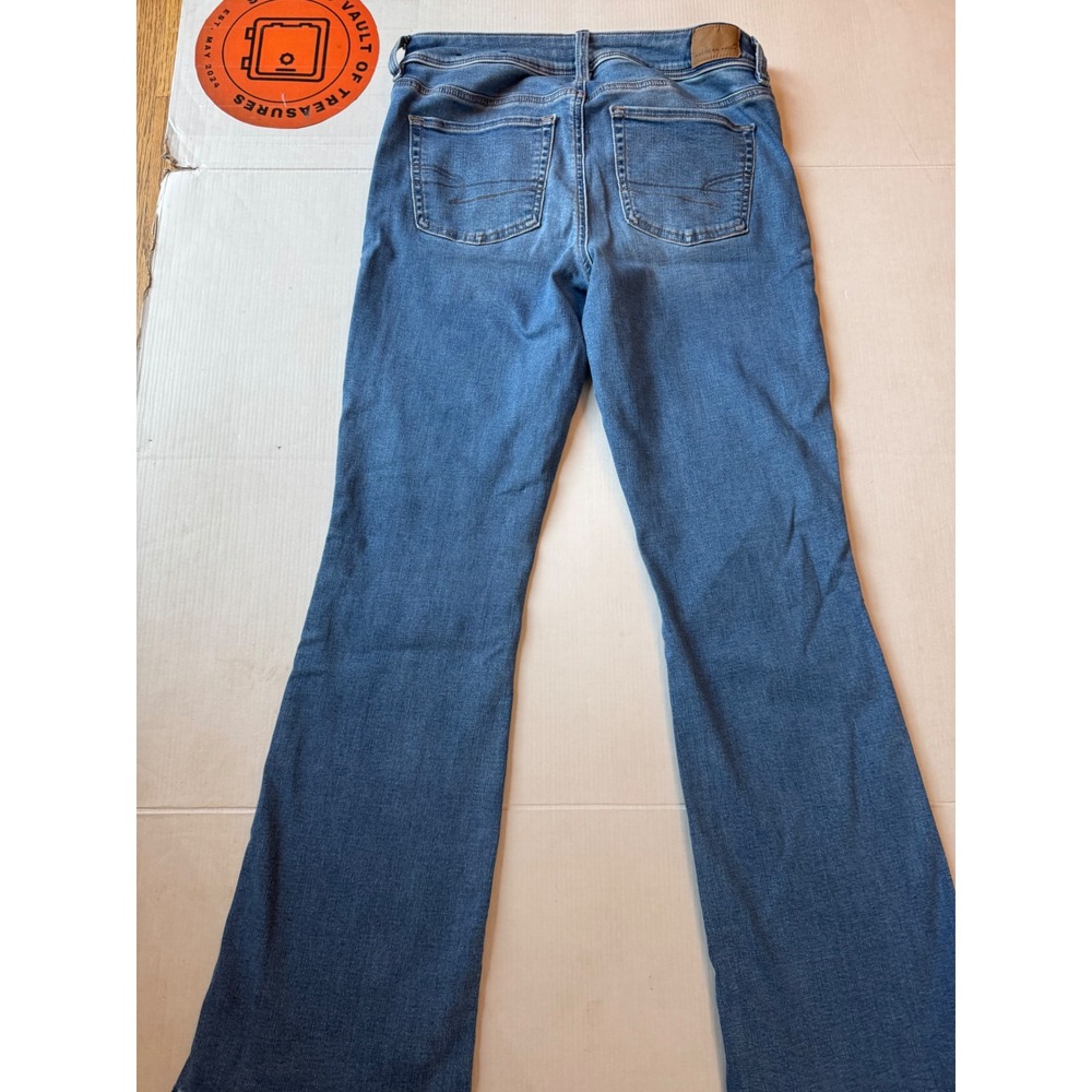 American Eagle Next Level Stretch Artist Flare Jeans Medium Wash Blue Denim